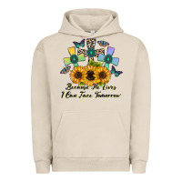 Pigment French Oak because he lives i can face tomorrow Urban Hoodie - CowhideDigitalArt
