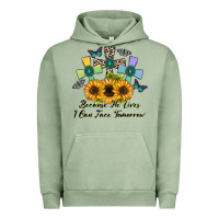 Pigment Oil Green because he lives i can face tomorrow Urban Hoodie - CowhideDigitalArt