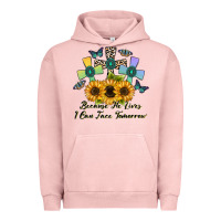 Pigment Salmon because he lives i can face tomorrow Urban Hoodie - CowhideDigitalArt