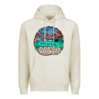 Oatmeal Heather Hello Summer Let's Go To The Beach Premium Hoodie - SublimationCraftShop