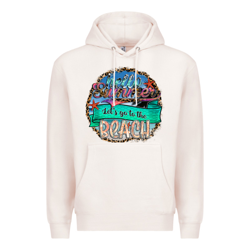 Hello Summer Let's Go To The Beach Premium Hoodie by SublimationCraftShop | Teevron