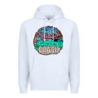 White Hello Summer Let's Go To The Beach Premium Hoodie - SublimationCraftShop