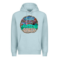 Blue Mist Hello Summer Let's Go To The Beach Premium Hoodie - SublimationCraftShop