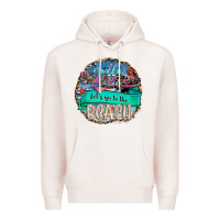 Pale Pink Hello Summer Let's Go To The Beach Premium Hoodie - SublimationCraftShop