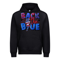 Black Back the blue with lightning bolt 4th of july Urban Hoodie - CowGirlArtShop