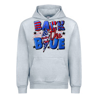 Heather Grey Back the blue with lightning bolt 4th of july Urban Hoodie - CowGirlArtShop