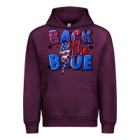 Mauve Wine Back the blue with lightning bolt 4th of july Urban Hoodie - CowGirlArtShop