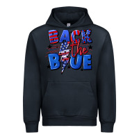 Navy Back the blue with lightning bolt 4th of july Urban Hoodie - CowGirlArtShop