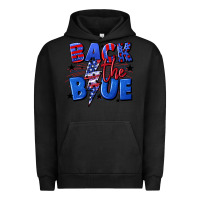 Pigment Black Back the blue with lightning bolt 4th of july Urban Hoodie - CowGirlArtShop
