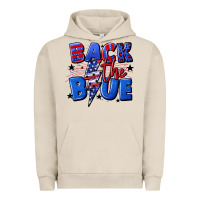 Pigment French Oak Back the blue with lightning bolt 4th of july Urban Hoodie - CowGirlArtShop