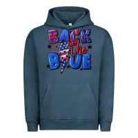 Pigment Midnight Navy Back the blue with lightning bolt 4th of july Urban Hoodie - CowGirlArtShop
