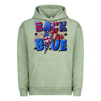 Pigment Oil Green Back the blue with lightning bolt 4th of july Urban Hoodie - CowGirlArtShop
