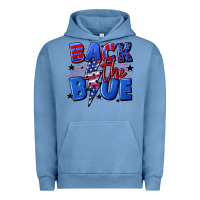 Pigment Pebble Blue Back the blue with lightning bolt 4th of july Urban Hoodie - CowGirlArtShop