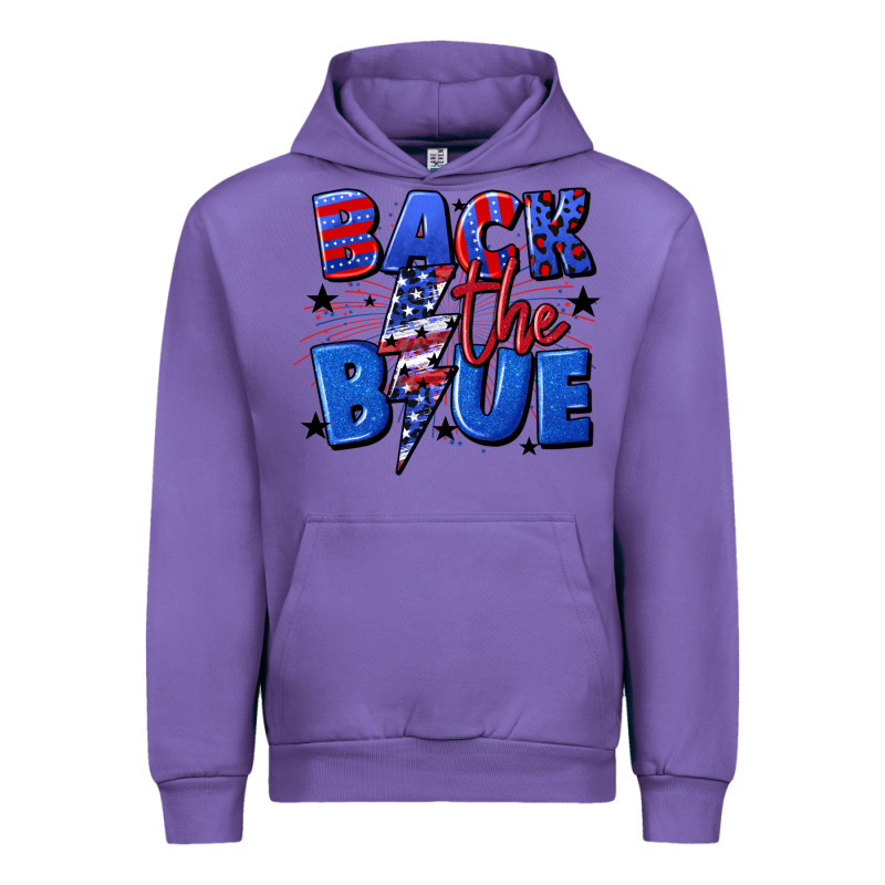 Back The Blue With Lightning Bolt 4th Of July Urban Hoodie by CowGirlArtShop | Teevron