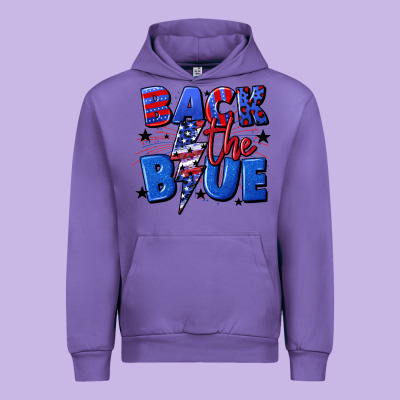 Back The Blue With Lightning Bolt 4th Of July Urban Hoodie Designed By Cowgirlartshop