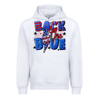 White Back the blue with lightning bolt 4th of july Urban Hoodie - CowGirlArtShop