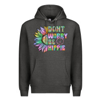 Charcoal Heather Don't Worry Be Hippie Premium Hoodie - CowhideDigitalArt