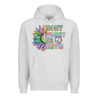 Dove Grey Don't Worry Be Hippie Premium Hoodie - CowhideDigitalArt