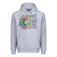 Heather Grey Don't Worry Be Hippie Premium Hoodie - CowhideDigitalArt