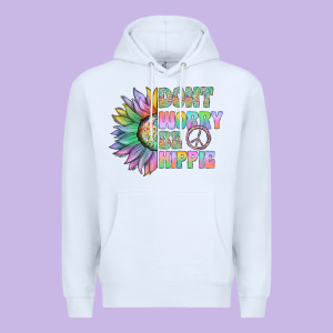 Don't Worry Be Hippie Premium Hoodie Designed By Cowhidedigitalart