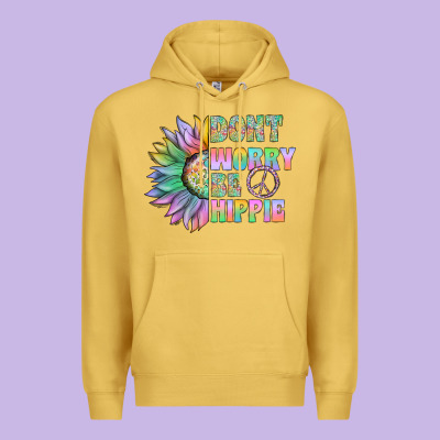 Don't Worry Be Hippie Premium Hoodie Designed By Cowhidedigitalart