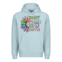 Blue Mist Don't Worry Be Hippie Premium Hoodie - CowhideDigitalArt