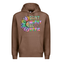 Chestnut Don't Worry Be Hippie Premium Hoodie - CowhideDigitalArt