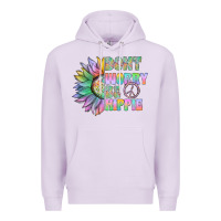 Lilac Don't Worry Be Hippie Premium Hoodie - CowhideDigitalArt