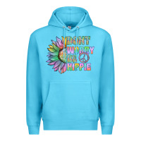 Ocean Blue Don't Worry Be Hippie Premium Hoodie - CowhideDigitalArt