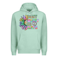 Seafoam Don't Worry Be Hippie Premium Hoodie - CowhideDigitalArt