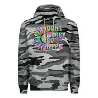 Slate Camo Don't Worry Be Hippie Premium Hoodie - CowhideDigitalArt