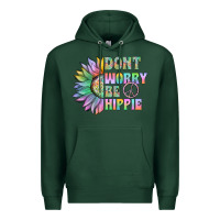 Sports Green Don't Worry Be Hippie Premium Hoodie - CowhideDigitalArt
