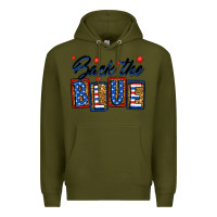 Army Green Back the blue Premium Hoodie - Neo Western