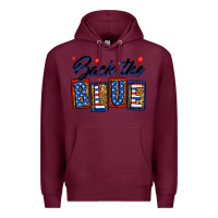 Burgundy Back the blue Premium Hoodie - Neo Western