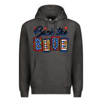 Charcoal Heather Back the blue Premium Hoodie - Neo Western