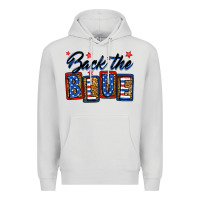 Dove Grey Back the blue Premium Hoodie - Neo Western