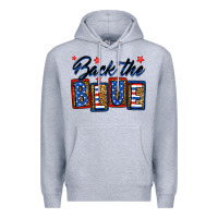Heather Grey Back the blue Premium Hoodie - Neo Western