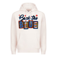 Pale Pink Back the blue Premium Hoodie - Neo Western
