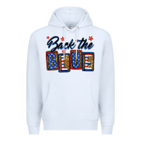 White Back the blue Premium Hoodie - Neo Western