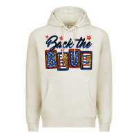 Oatmeal Heather Back the blue Premium Hoodie - Neo Western