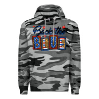 Slate Camo Back the blue Premium Hoodie - Neo Western