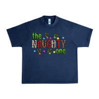 Navy The Naughty One Christmas Urban Heavy Tee - Artiststas