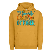 Pigment Peanut Butter my favorite color is october Urban Hoodie - HRA Design Shop