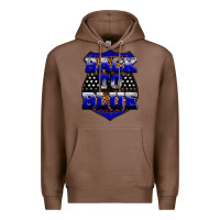 Chestnut Back the blue Premium Hoodie - Neo Western