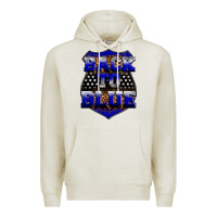 Oatmeal Heather Back the blue Premium Hoodie - Neo Western