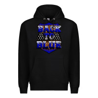 Black Back the blue Premium Hoodie - Neo Western