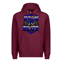 Burgundy Back the blue Premium Hoodie - Neo Western