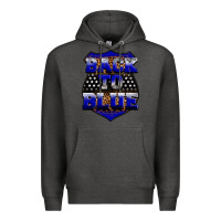 Charcoal Heather Back the blue Premium Hoodie - Neo Western
