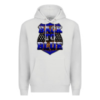 Dove Grey Back the blue Premium Hoodie - Neo Western