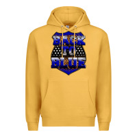 Mustard Back the blue Premium Hoodie - Neo Western